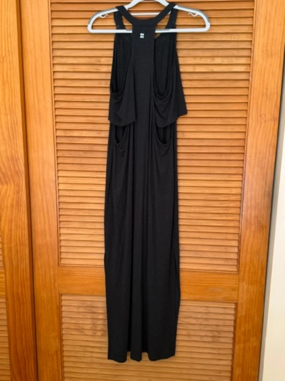 SWEATY BETTY BLACK HOLISTIC SLEEVELESS JERSEY MAXI DRESS - SIZE S